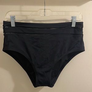 Victorias Secret Swim L Black High Waisted Bottoms